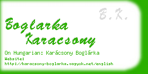 boglarka karacsony business card